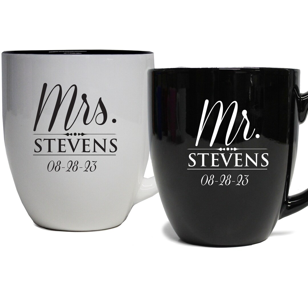 Couples Coffee Mugs, Wedding Coffee Cups, Newlywed Coffee Mugs
