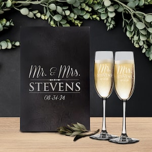 Personalized Champagne Glasses, Gifts for Couples, Mr and Mrs Flutes, Personalized Toasting Glasses, Couples Wine Glasses, Set of 2