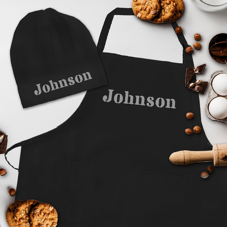 Apron and Chef Hat Set for Adults Monogrammed Apron and Hat Etsy