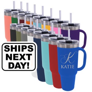 Tumbler Gift for Her, Custom Tumbler for Women, 40 oz Tumbler for Mom Personalized 40 oz Tumbler with Handle, Lid and Reusable Straw
