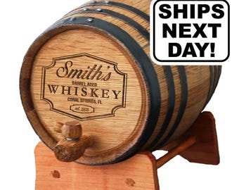 Personalized Mini-Oak Whiskey Barrel - Groomsmen Gift - Birthday Gift for Him - Engraved, Customized, Monogrammed for Free