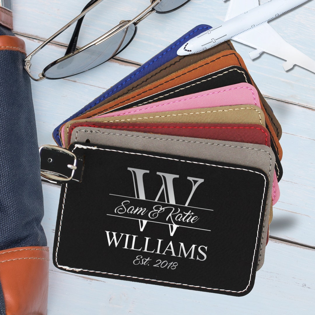 Personalized Luggage Tag Leather, Engraved Luggage Tag, Luggage Tags