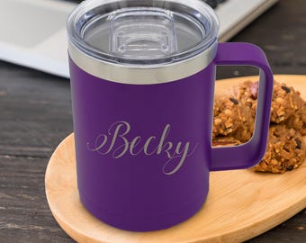 Personalized Insulated Coffee Mug, Engraved Stainless Steel Coffee Cup, Custom Insulated Coffee Tumbler, Insulated Travel Coffee Mug