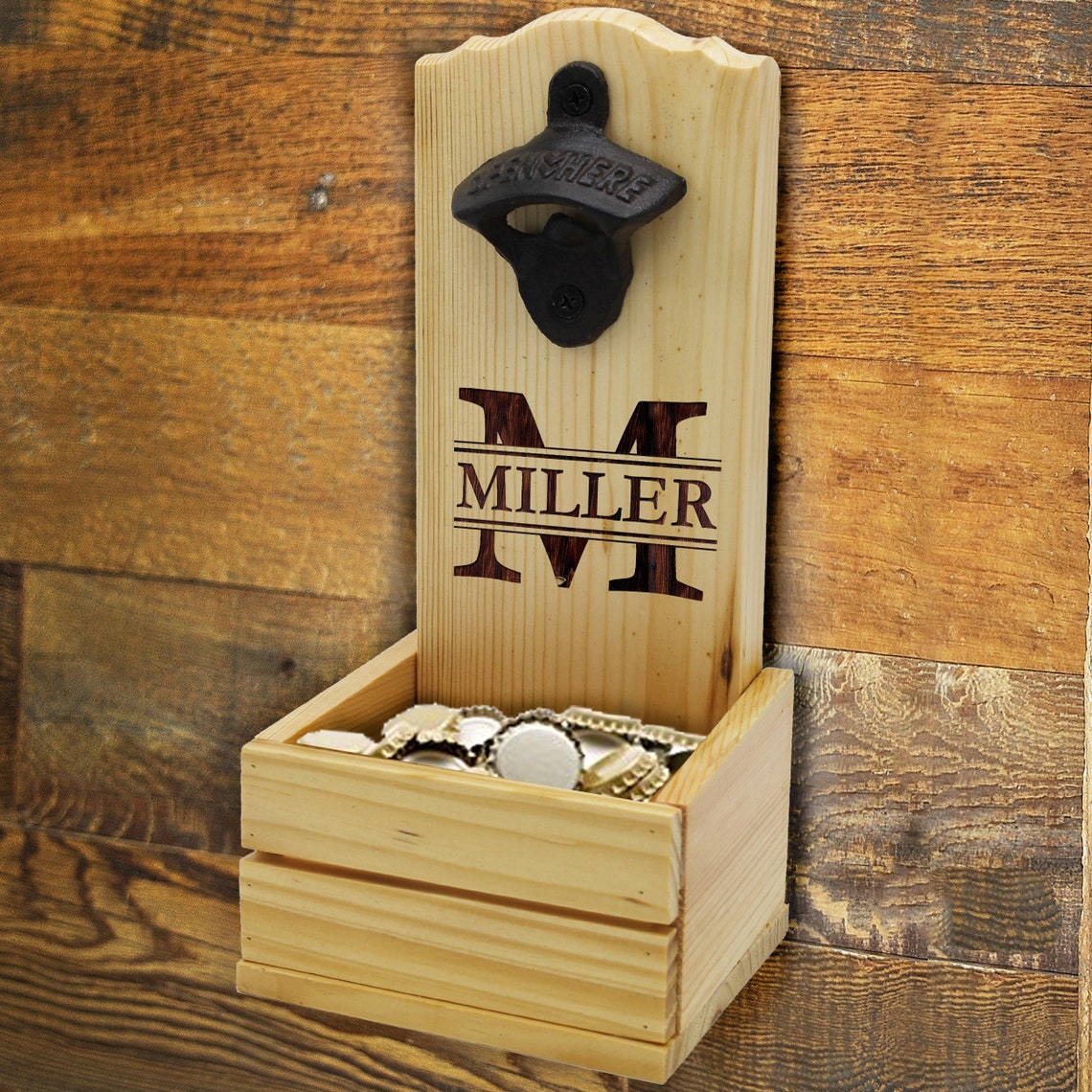 Wall Mounted Beer Opener Personalized Groomsmen Gift for Beer image 1