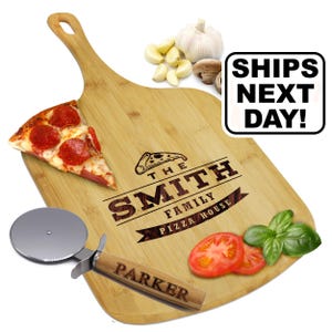 Pizza Peel, Personalized Pizza Board, Wood Pizza Paddle, Custom Pizza Peel, Pizza Lovers, Personalized Pizza Gifts, Pizza Cutter and Paddle