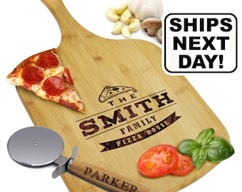 Pizza Peel, Personalized Pizza Board, Wood Pizza Paddle, Custom Pizza Peel, Pizza Lovers, Personalized Pizza Gifts, Pizza Cutter and Paddle