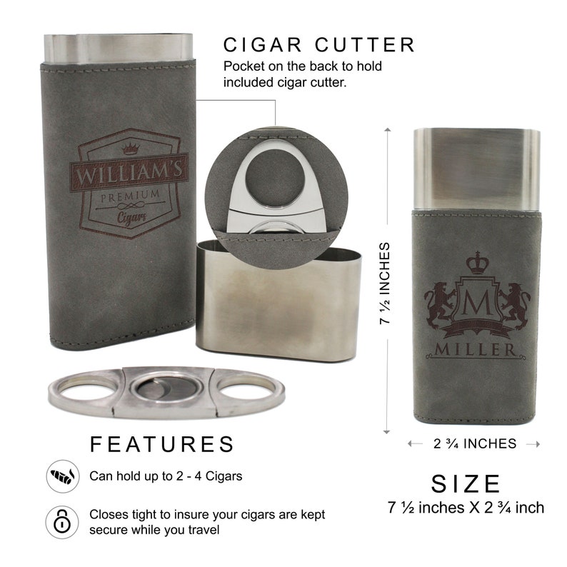 Personalized Cigar Travel Case Cigar Holder Leather Cigar Etsy