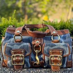 バッグ Coach Optic Denim Legacy Satchel Bag Coach Optic Denim Legacy Satchel Bag