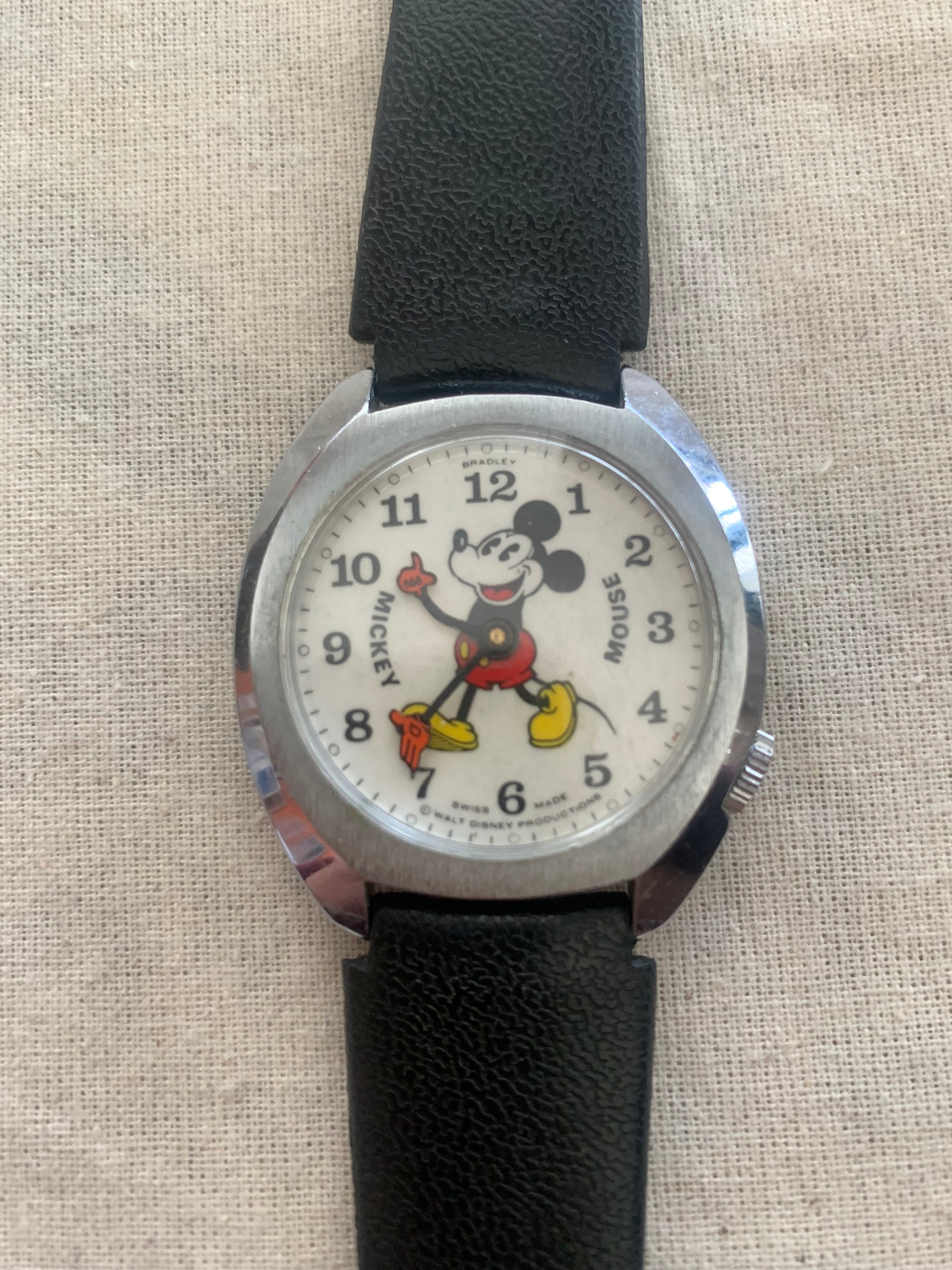 Vintage Mickey Mouse Watch Swiss Made Bradley Brand Etsy