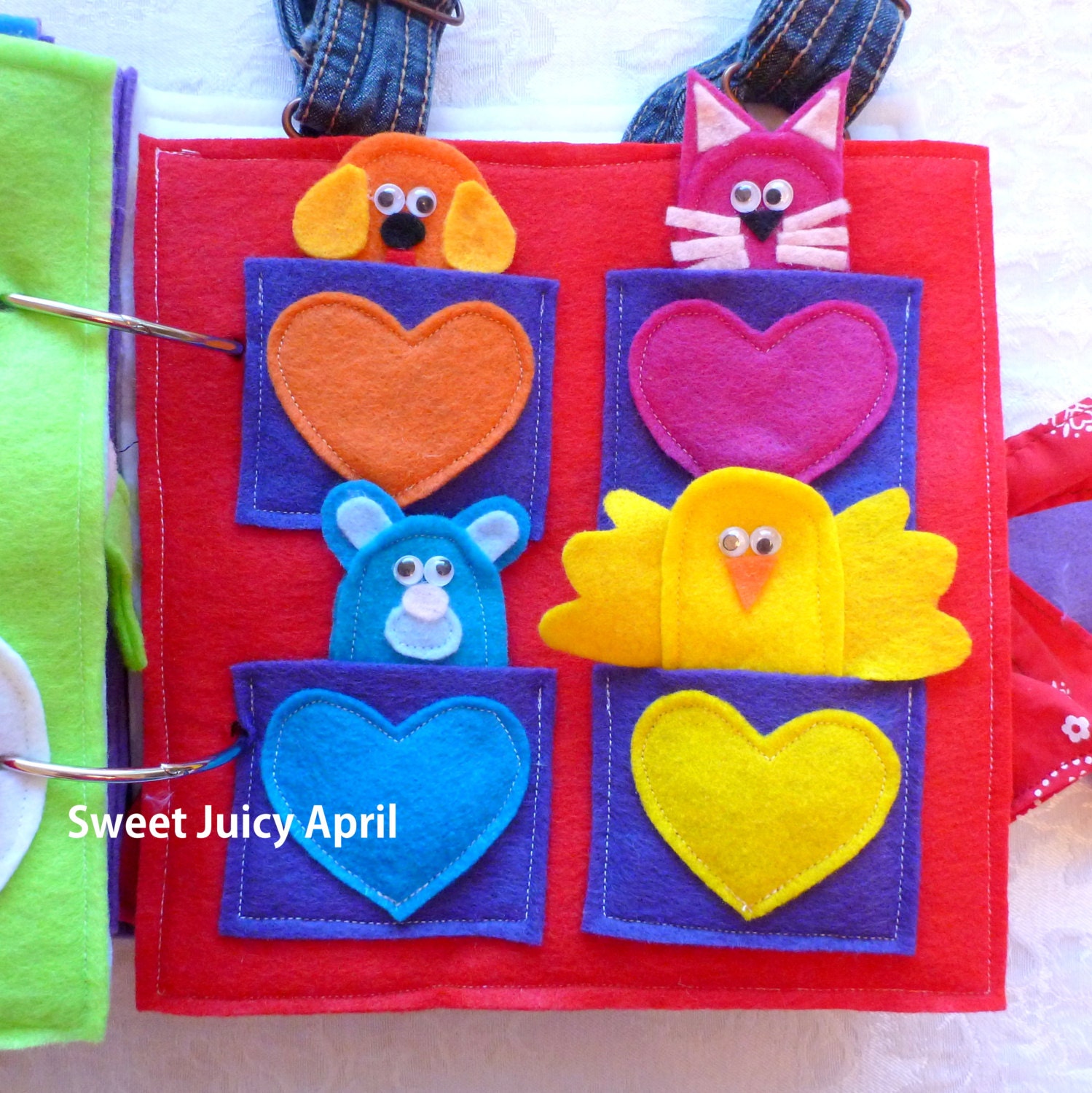 Finger Puppet Quiet Book Page Etsy
