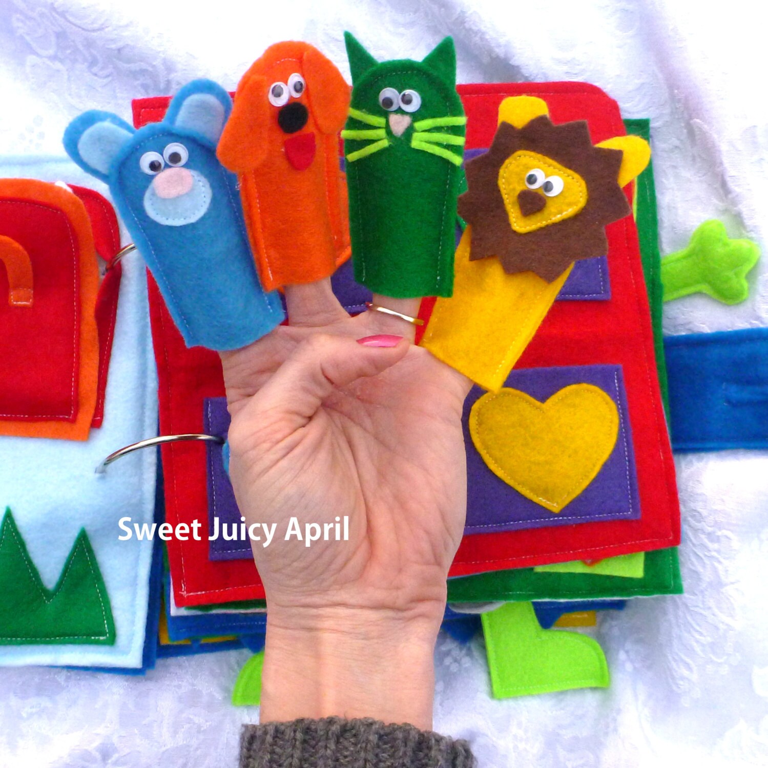 Finger Puppet Quiet Book Page Etsy