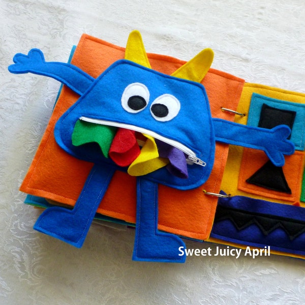 Monster Zipper Mouth Quiet Book Page