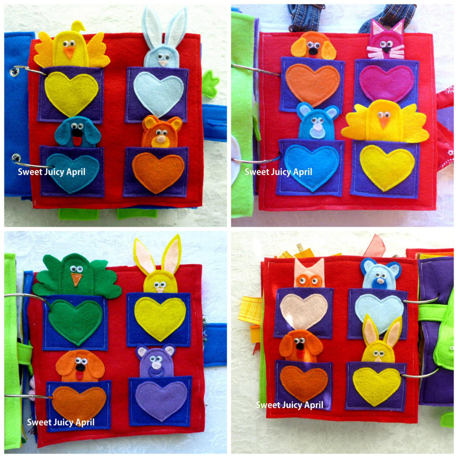 Finger Puppet Quiet Book Page Etsy