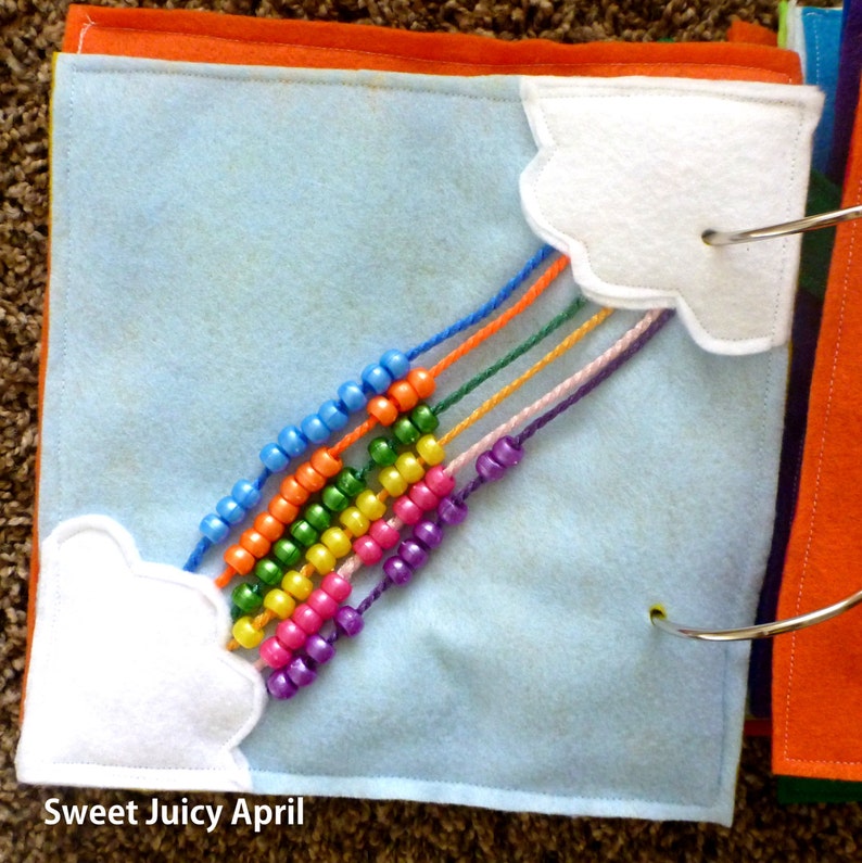 Rainbow Bead Quiet Book Page | Etsy
