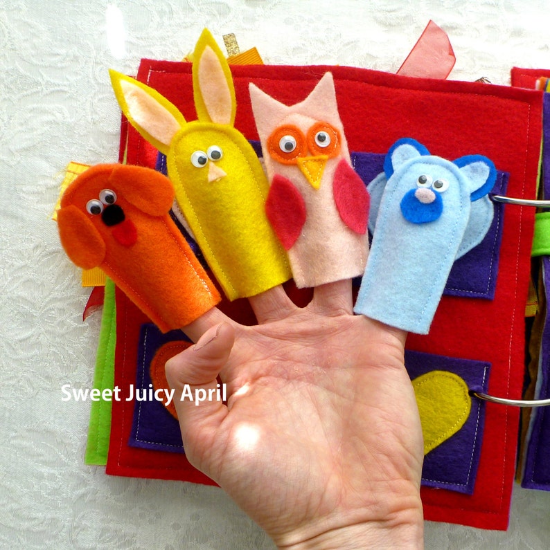 Finger Puppet Quiet Book Page Etsy