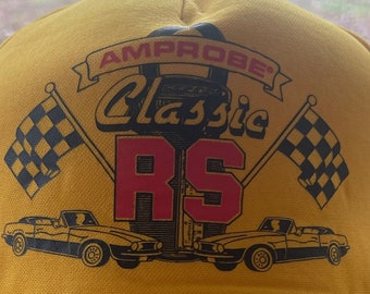 Vintage 1980s trucker SnapBack hat Amprobe Classic RS car auto hot rod hat