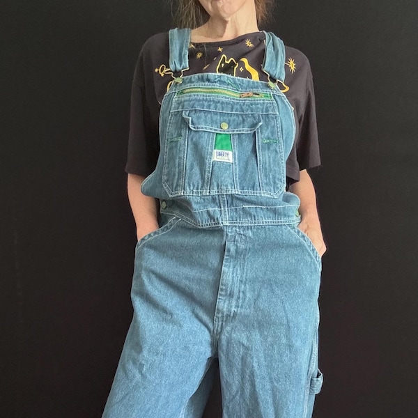 She’s gone country… Vintage Liberty Denim Overalls Carpenter Dungarees 34x30 Baggy Workwear Y2K 90s Blue Jeans XL