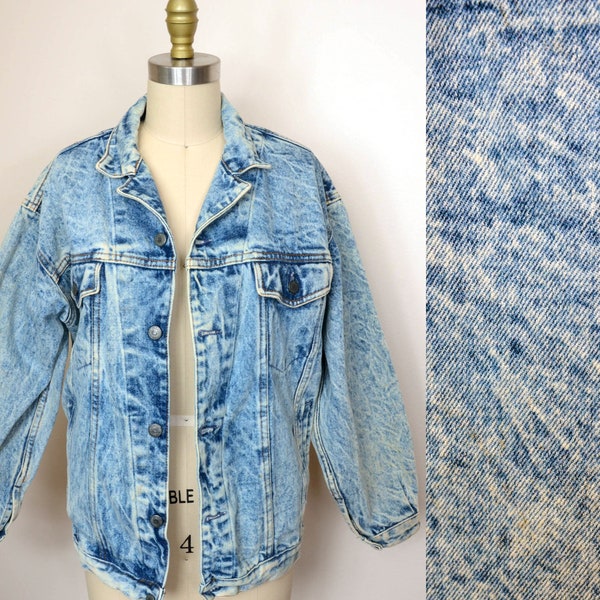 Acid Wash Denim Jacket - Etsy
