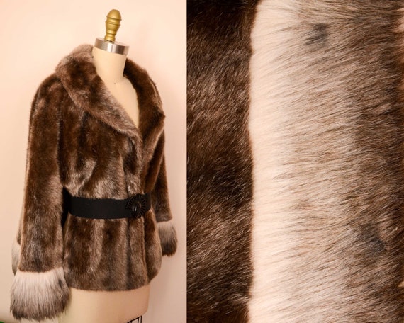 Coat Check! 1960s Vintage Faux Mink Cape Stole Co… - image 1