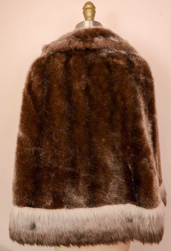 Coat Check! 1960s Vintage Faux Mink Cape Stole Co… - image 7