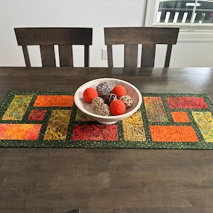 Quilted Table Runner**Autumn Table Runner**Festive**Batik Table Runner