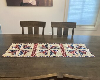 Quilted Patriotic Table Runner**4th of July**American Flag Table Runner**Independence Day**Holiday Decor