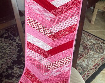 Quilted Table Runner**Valentine's Day**Cupid**Red and Pink**