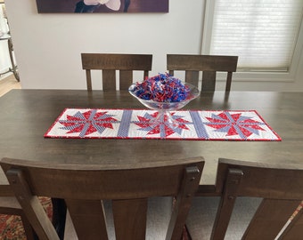 Quilted Table Runner**Patriotic Table Runner**Red White and Blue**4th of July**Independence Day**Americana