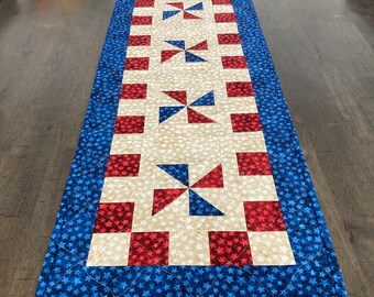 Quilted Table Runner**Patriotic Table Runner**Independence Day**4th of July