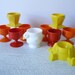 RESERVED FOR SARAH - Collection Of 10 Bright Retro Plastic Egg Cups