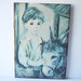 RESERVED FOR BETH - Vintage Big Eyed Child Print - Dallas Simpson 1960's Artwork - Faded But Gorgeous!
