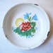 Gorgeous Chippy Vintage Enamel Bowl With Stenciled Floral Motif