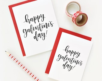 6 PK / Happy Galentine's Day Card, Card for BFF, Modern Calligraphy Lettering, Card Set, A1 or A2 Size