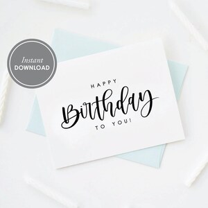 Gelukkige verjaardag voor je kaart, PDF direct downloaden, verjaardagskaart, 2 lay-outs en gratis envelopsjabloon