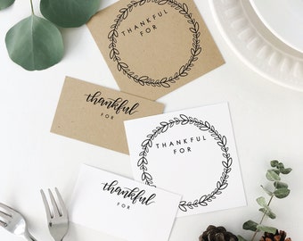 PRINTABLE Thanksgiving PDF Set: Place cards, signs, activity cards, bottle tags, and more! 12 Pages Included