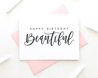 Happy Birthday Beautiful, Happy Birthday Card, Birthday Card, Birthday Card For Her, Birthday Card for Girlfriend, Birthday Card for Wife