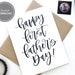 Happy First Father's Day Printable Card, New Dad Card, Instant Download ...