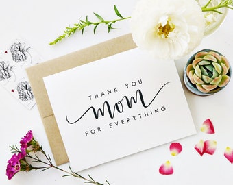 Thank You Mom Card Etsy Thank You Mom Card Etsy