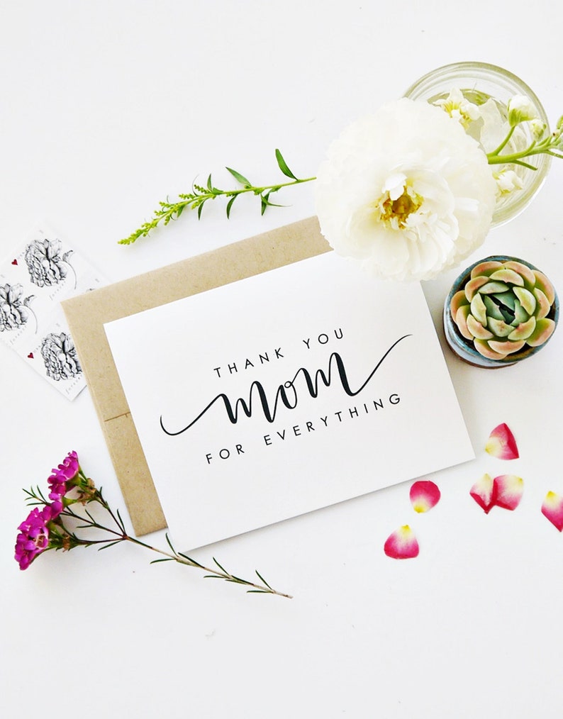 Thank You Mom for Everything Mother's Day Card Wedding Etsy