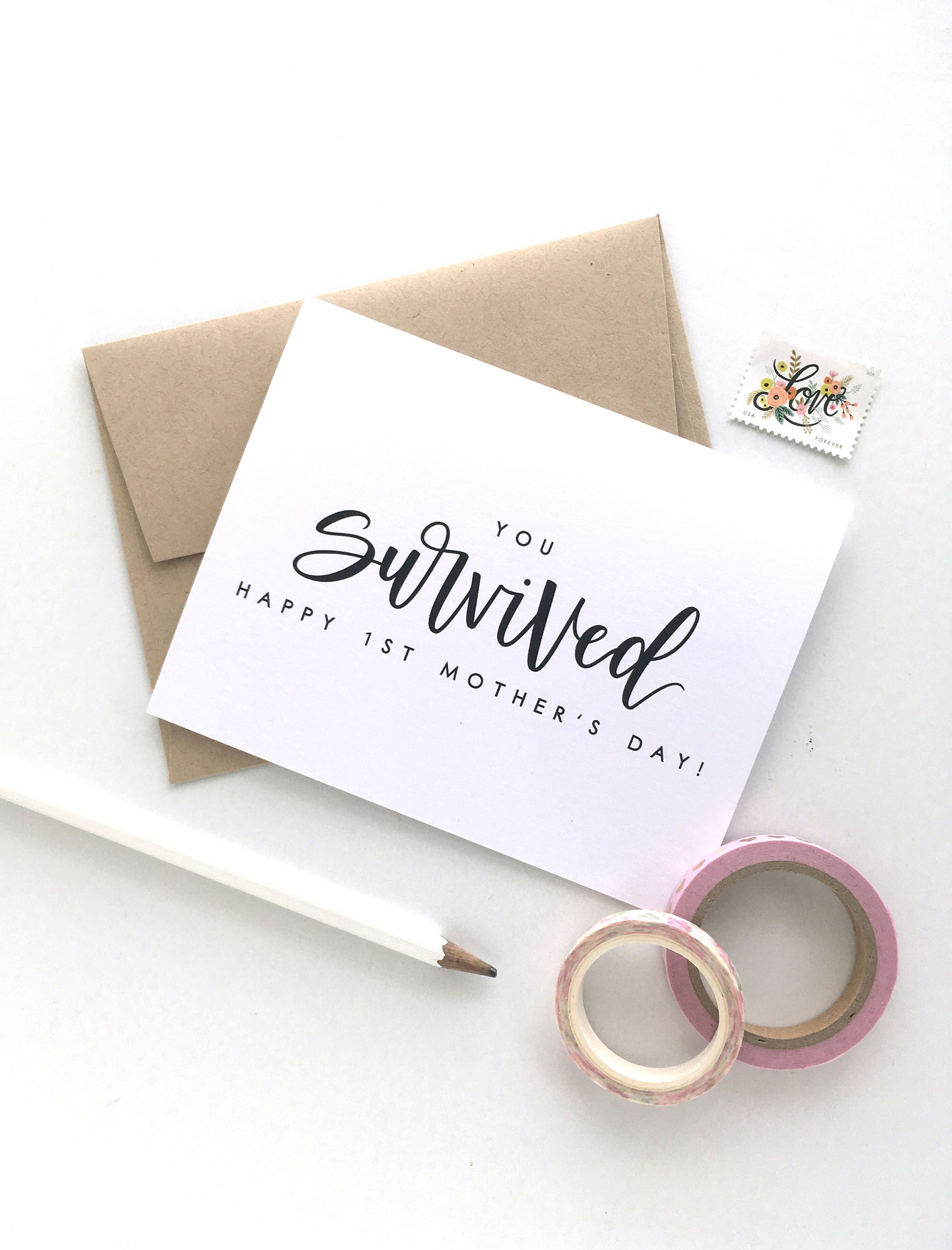 You Survived First Mother's Day, 1st Mother's Day Card, Funny…
