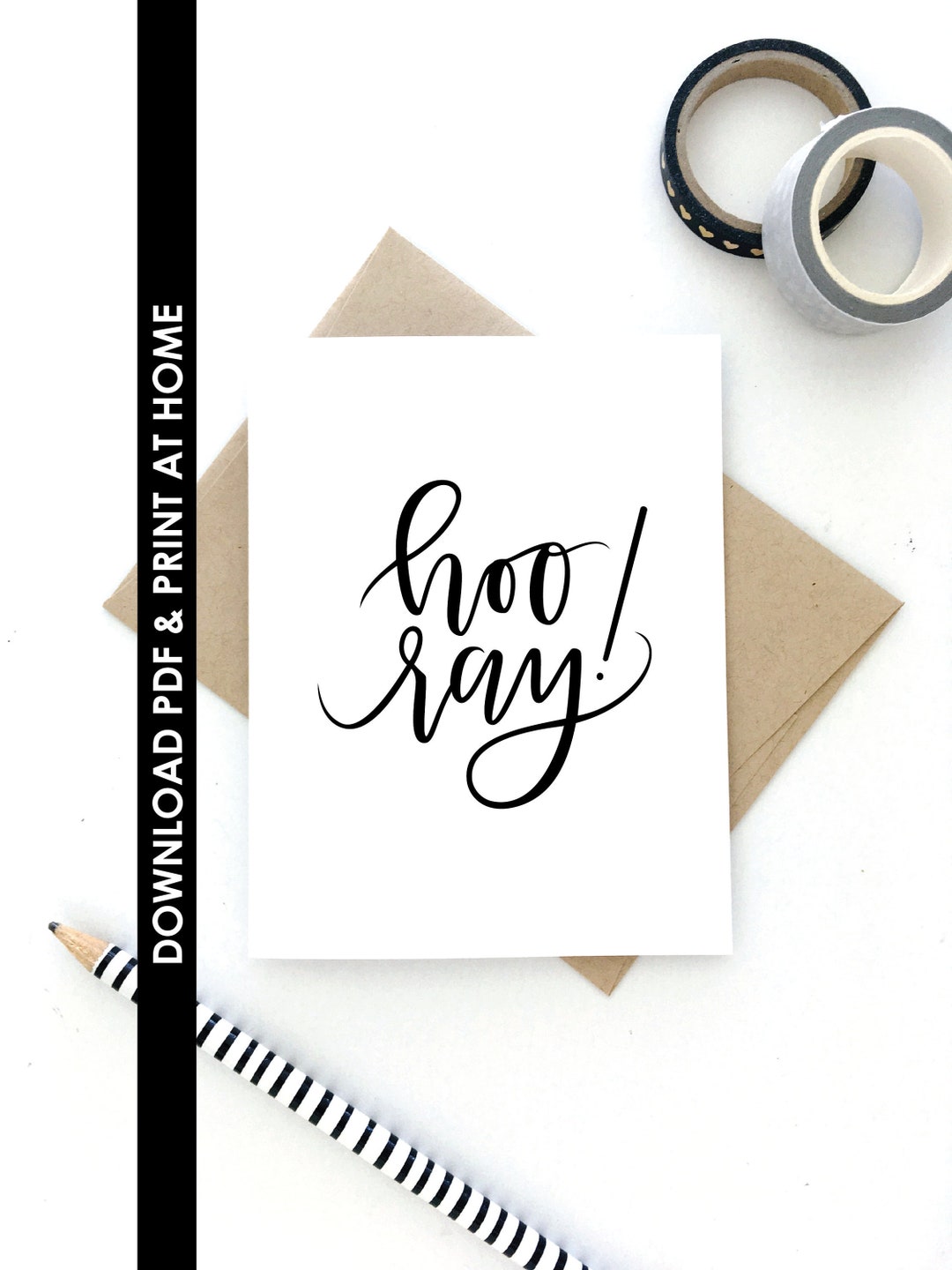 PDF CARD, Print at Home, Hooray Card, Graduation Card, Congratulations