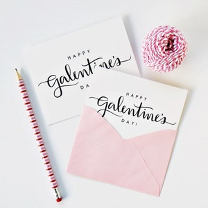 Happy Galentine's Day Card, Calligraphy Card, Hand Lettered Card, Valentine's Day, Best Friend Card, Friendship Card / A1 or A2 image 1