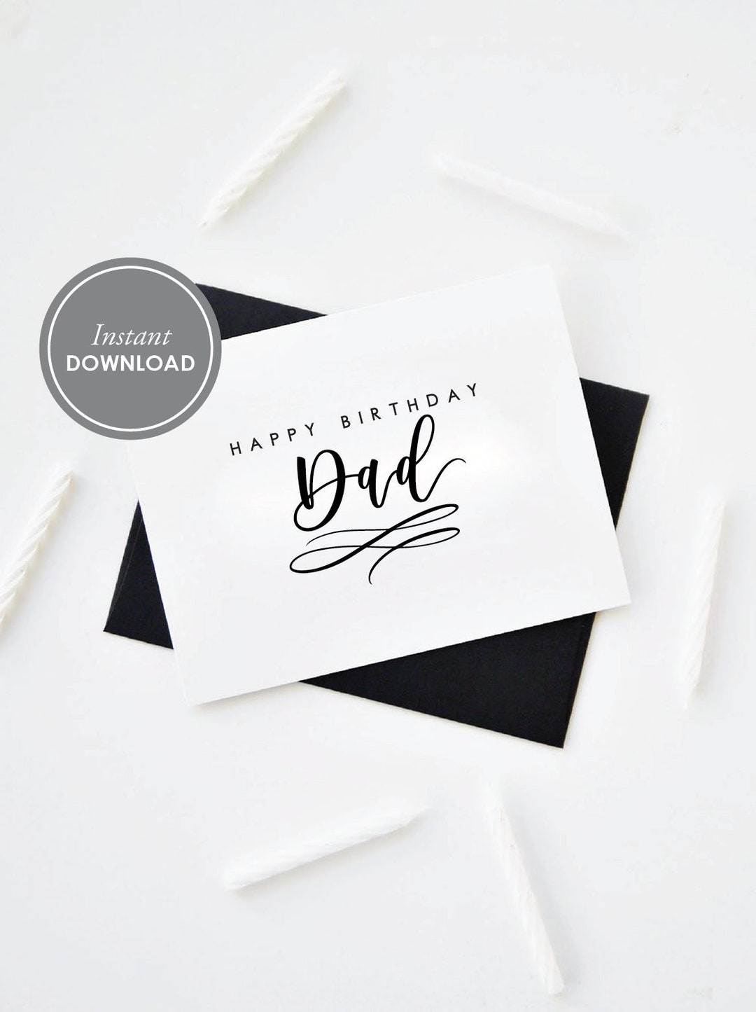 Happy Birthday Dad Card, PDF Instant Download, Birthday Card, Dad ...