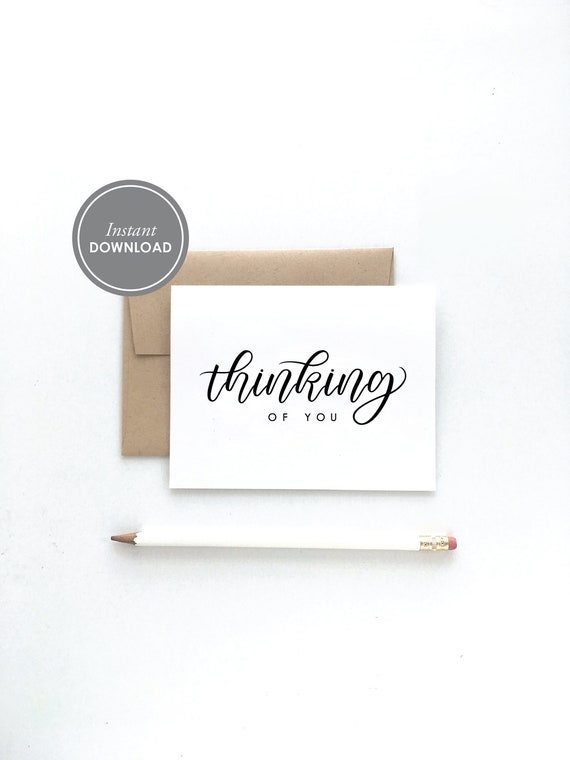 Carte de voeux 'Je pense à toi' avec enveloppe - Carte de condoléances -  Condoléances