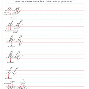 Bounce Lesson and Workbook, Bounce Calligraphy Worksheet, Brush Lettering Worksheet, Brush Lettering Workbook, Bounce Brush Letting image 3