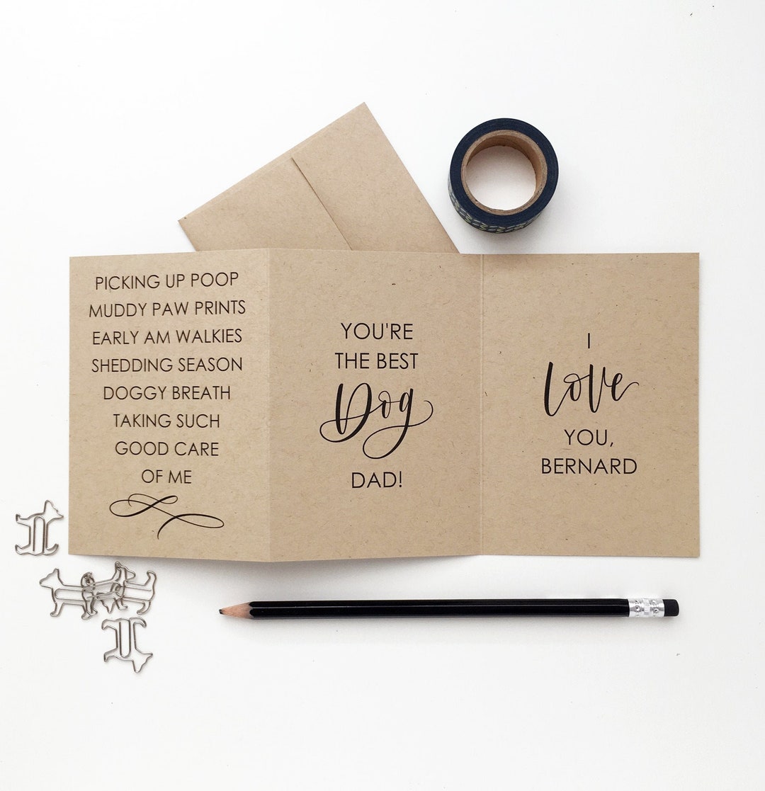 Personalized Dog Dad Card Custom With Your Dog Names Card for - Etsy