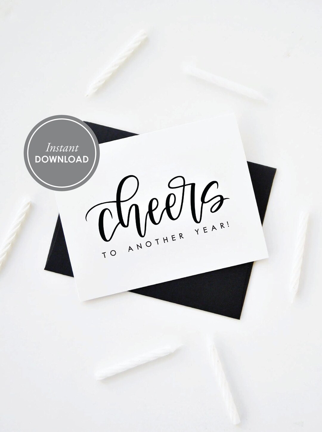 Cheers to Another Year Card, INSTANT DOWNLOAD PDF, Birthday Card - Etsy