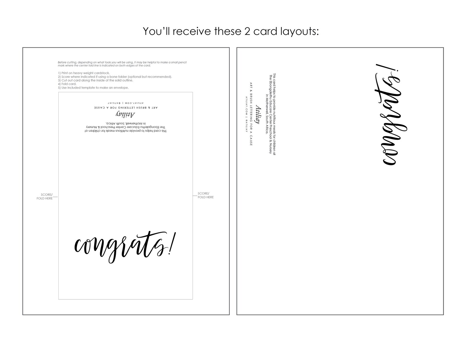 Congrats Card, PDF Instant Download, 2 Layouts and Free Envelope ...