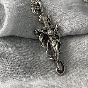 unusual sterling silver tree of life crucifix pendant necklace