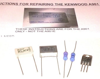 Kit de reparación Kenwood Chef A901: condensadores, resistencias, triac y guía para reparar el mezclador